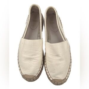 Brunello Cucinelli Leather Espadrilles, Neutrals & White, Monili, Size 8 (38)